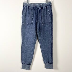 GU by Uniqlo Light Denim Pull-On Pants Relaxed Fit Acid Wash Blue Jogger Pants